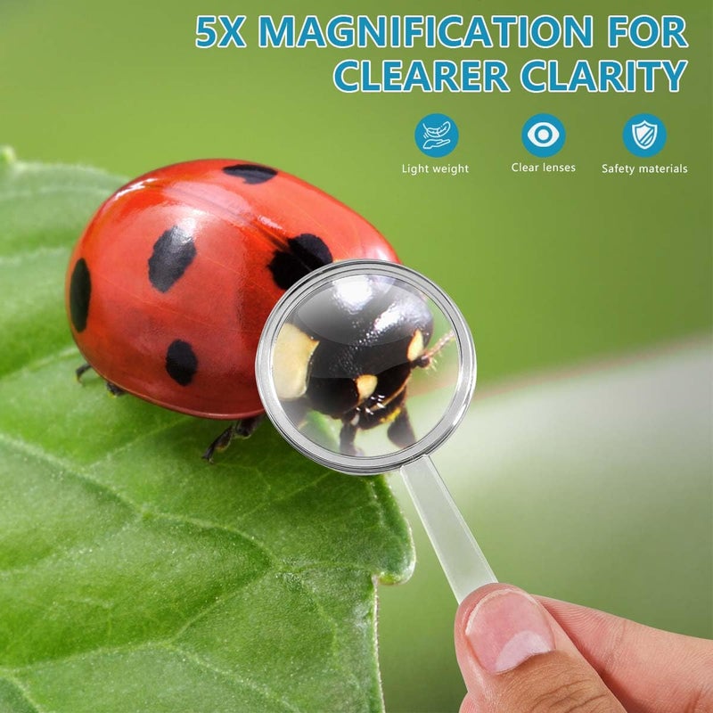 OBTANIM 20 Pack Mini Plastic Handheld Magnifying Glasses Portable Reading Magnifier for Senior and Kids, Hand Lens 5X Magnifier for Home, Indoor and Outdoor Use - Image 4